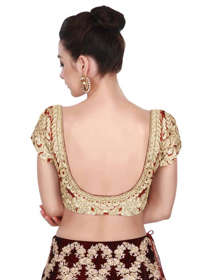 Elegant Traditional Ethnic Blouse in Rich Maroon Silk with Cape Sleeves Choice