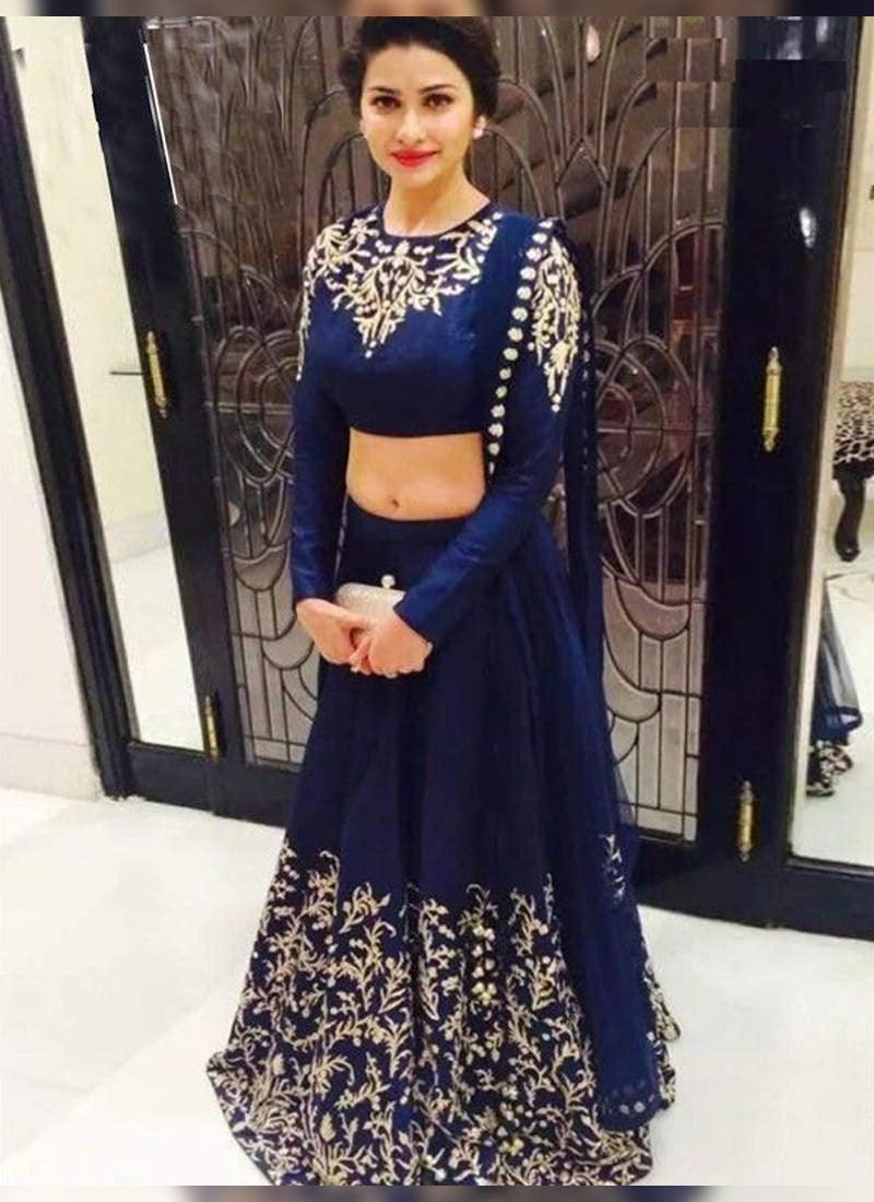 Navy Blue Color Party Wear Designer Lehenga Choli Cheap Pice Store