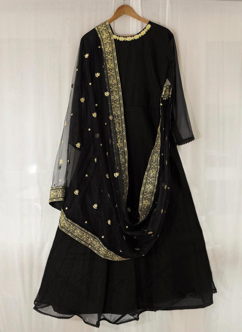 Black Color Georgette Base Party Wear Anarkali Dress Buy Cheap Release Dates