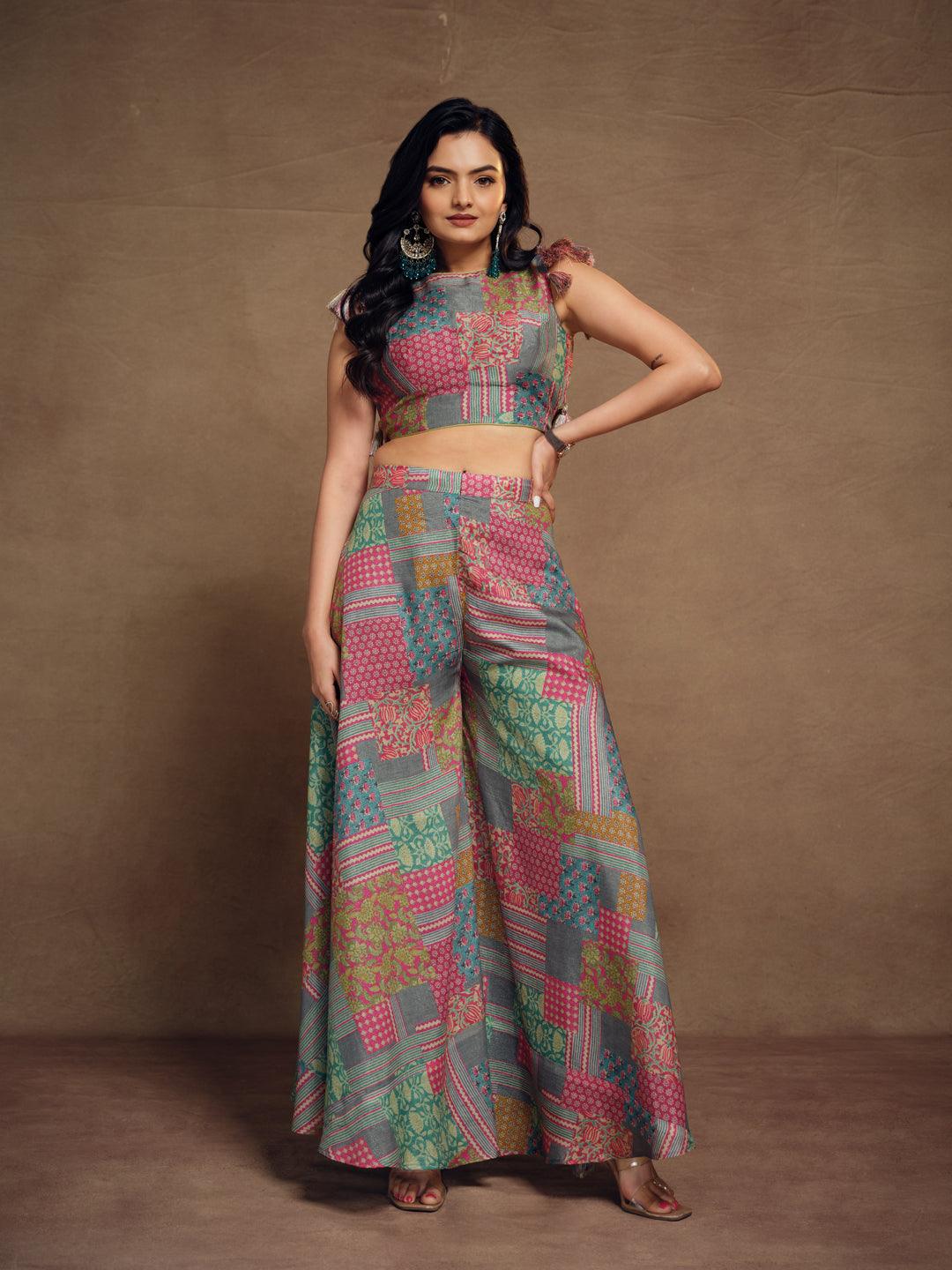 Multi color cotton ready-to-wear Co-ord set Sale Fake