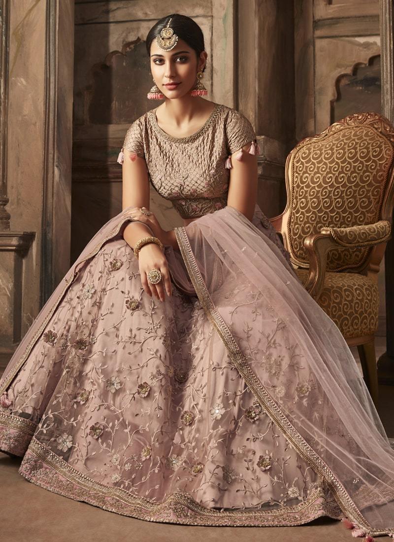 Pleasant Peach Color Lehenga choli With soft Net Base Big Discount Online