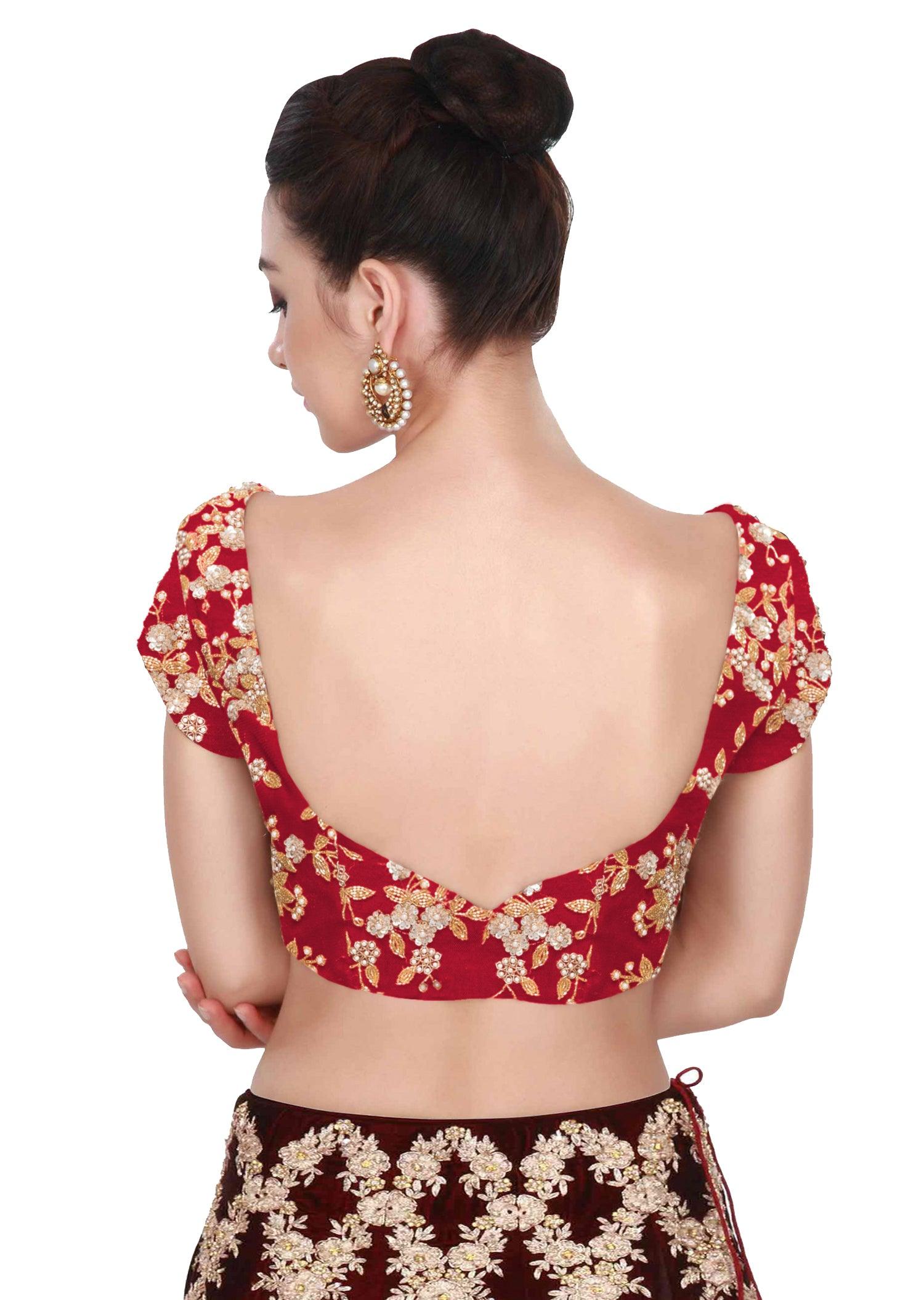 Elegant Traditional Ethnic Blouse with Cape Sleeves & Applique Detailing Really Cheap