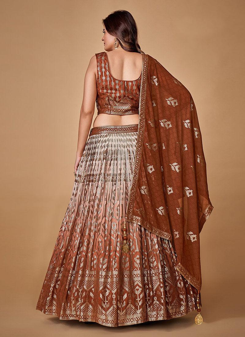 Double Shaded Brown Flared Lehenga Buy Cheap Buy