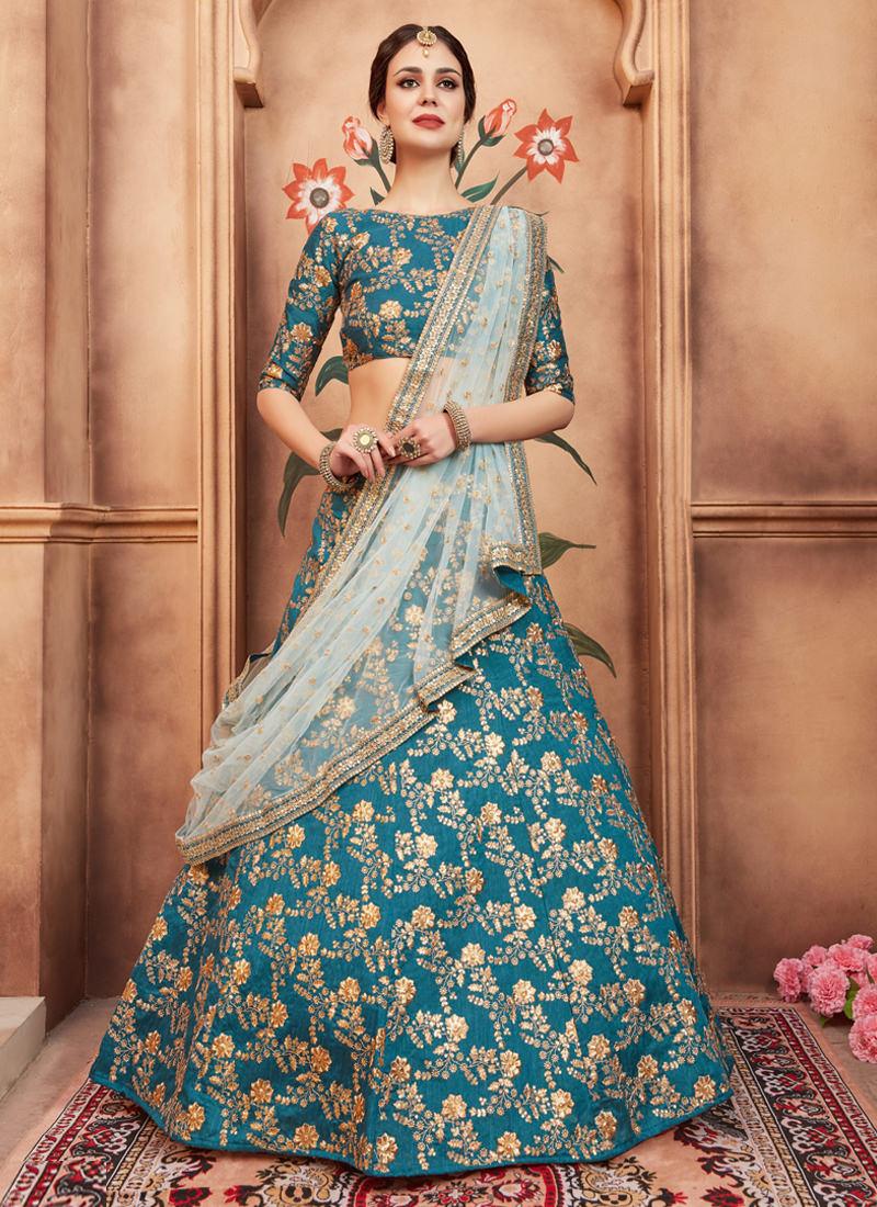 Marvelous Teal Green Color Designer Heavy Embroidred Lehenga Choli Discount Wide Range Of