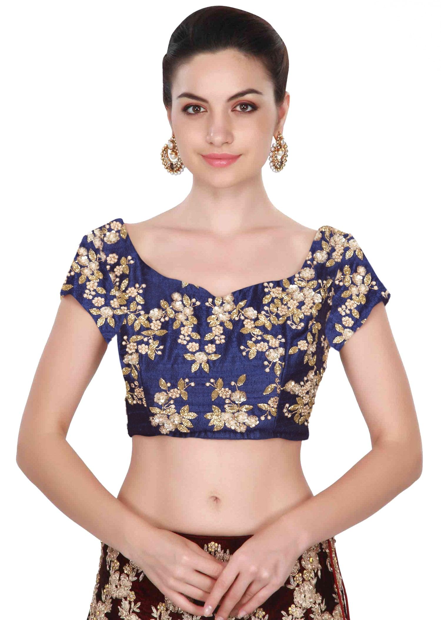 Elegant Traditional Ethnic Blouse with Cape Sleeves & Sweetheart Neckline Buy Cheap Outlet