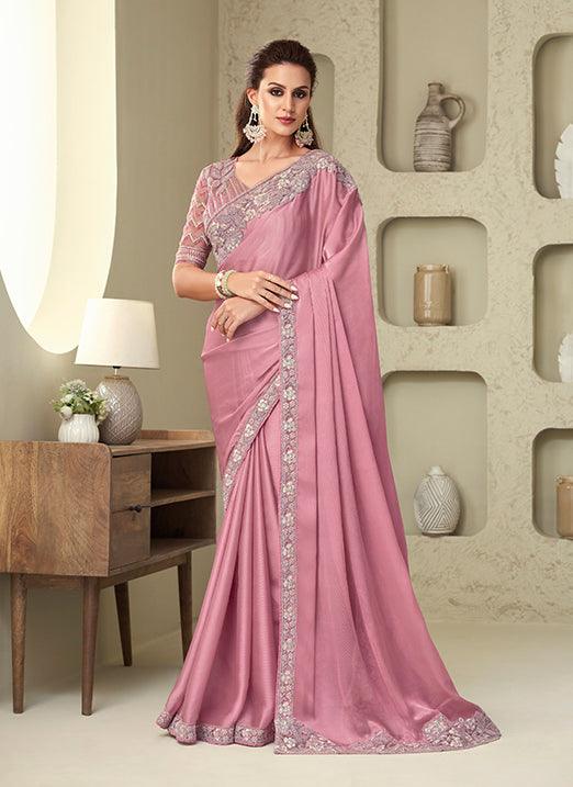 Light Peach Silk Pastel Saree with Net Base Blouse Cheap Sale 2025