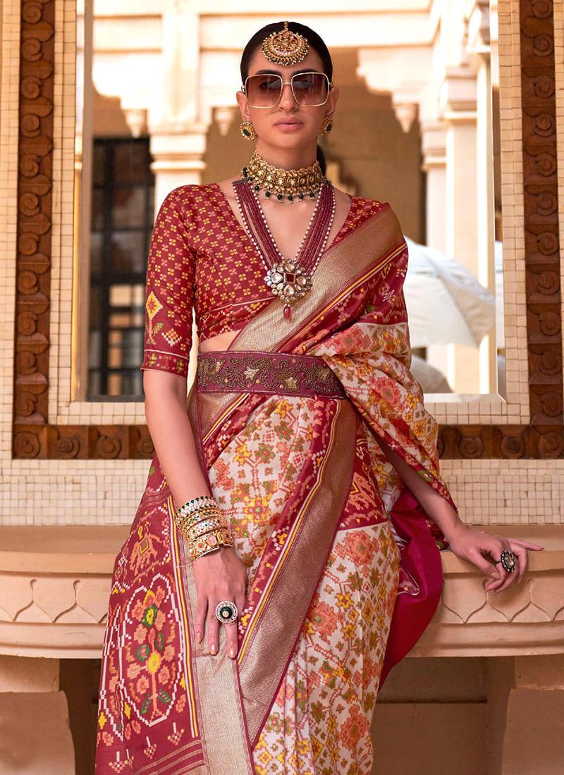 Maroon Color Traditional Patola Saree Discount Best Pices