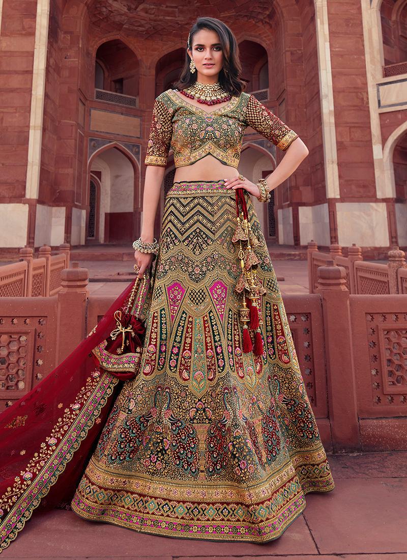 Maroon Heavy Work Bridesmaid Lehenga For Sale Cheap Online