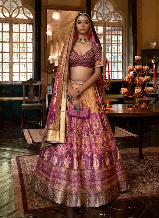 Pink Sparkle Work Smooth Rajwadi Silk Bridal Lehenga Choli Free Shipping 2025 New