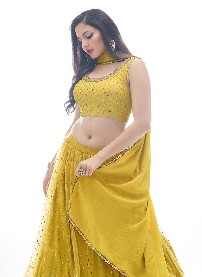 Rubber Print Mustard Net Chaniya Choli Buy Cheap The Cheapest