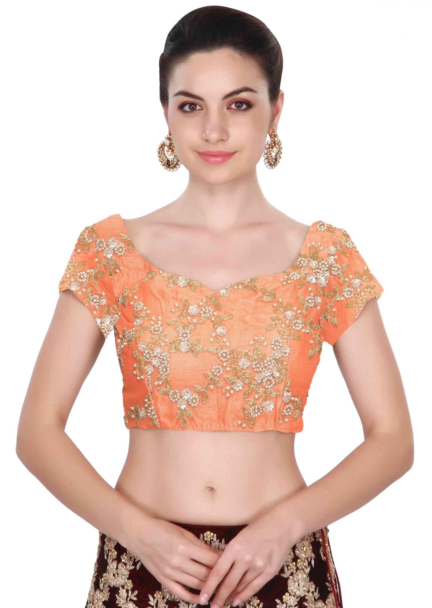 Elegant Traditional Ethnic Blouse with Cape Sleeves & Intricate Applique Design Cheap Get Authentic