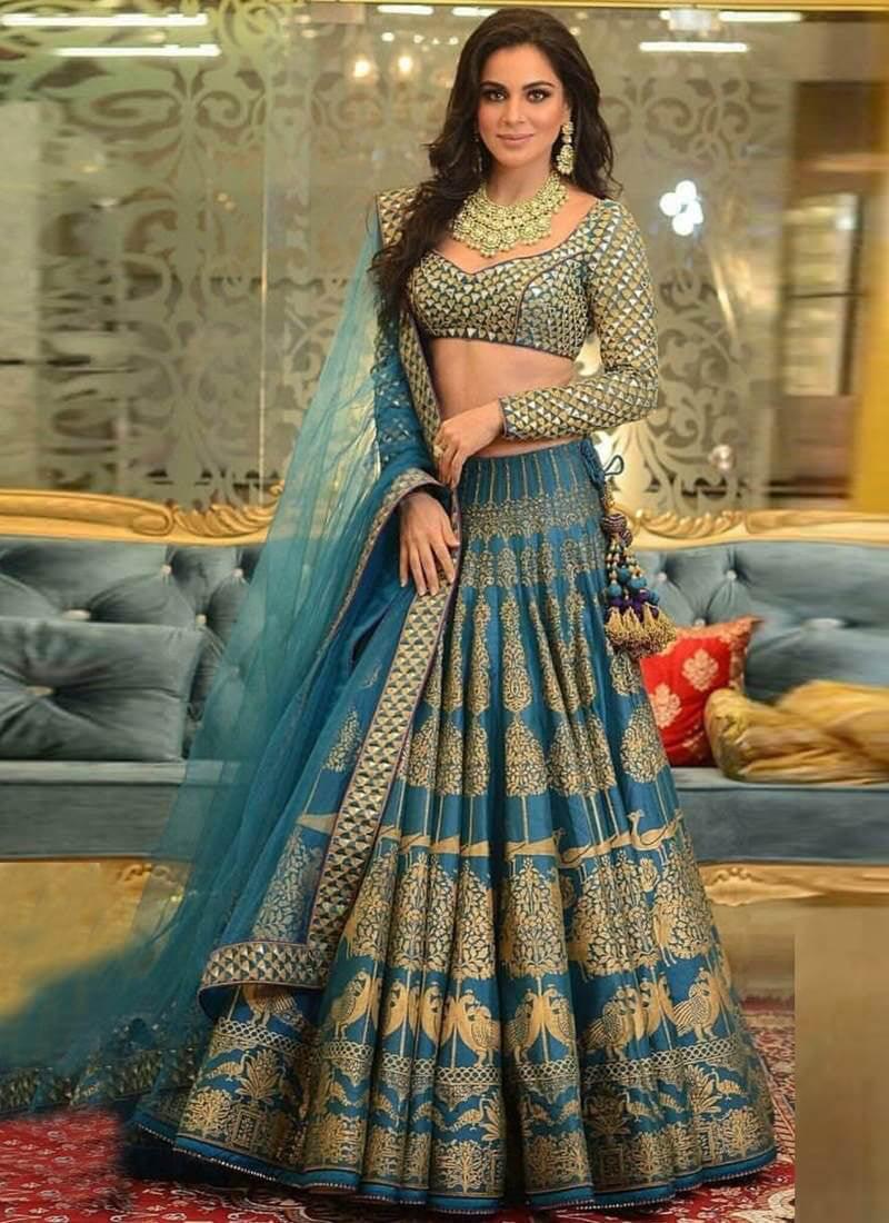 Blue Color Designer Digital Printed Panelled Lehenga Choli Amazon Online