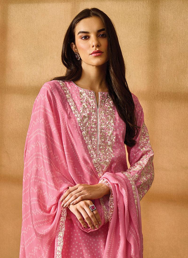 Pink Pant Style Suit With Dupatta Outlet New Arrival