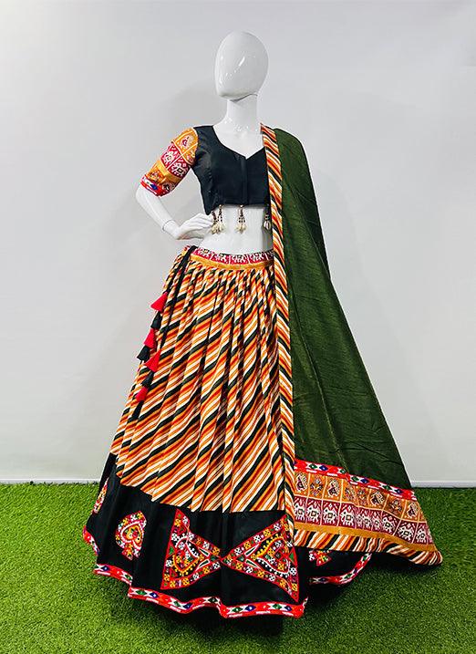 Vibrant Patola Print & Gamthi Work Cotton Silk Navratri Special Lehenga Choli Cheap In China