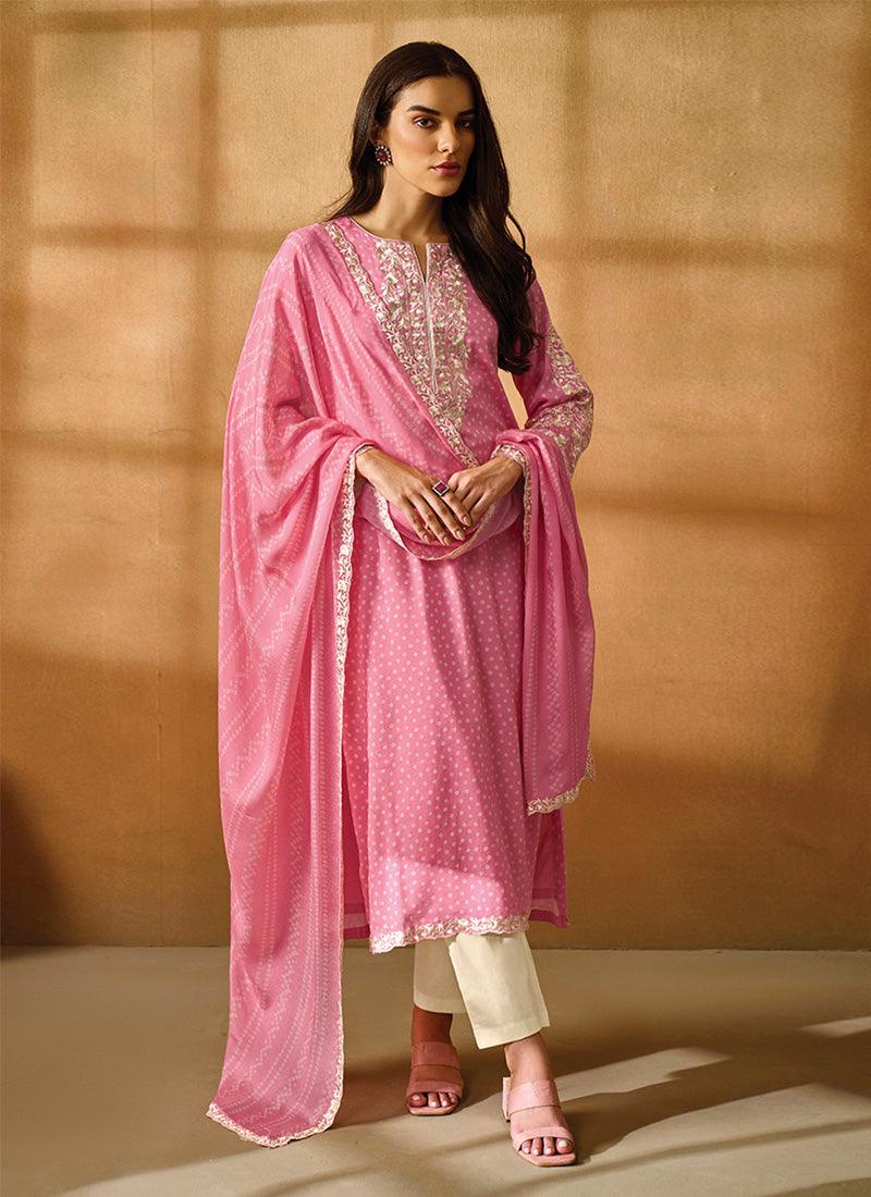 Pink Pant Style Suit With Dupatta Outlet New Arrival