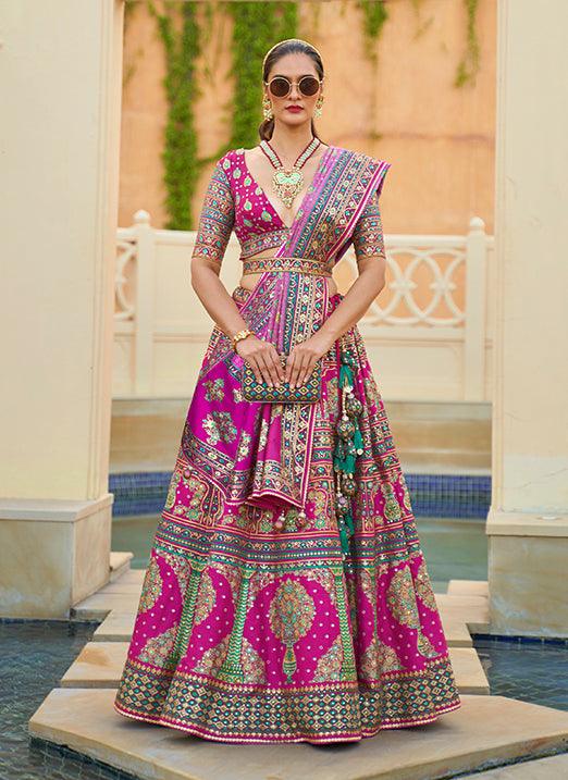 Rajwadi Silk Sparkle & Mirror Work Pink Lehenga Choli Sale Fast Delivery