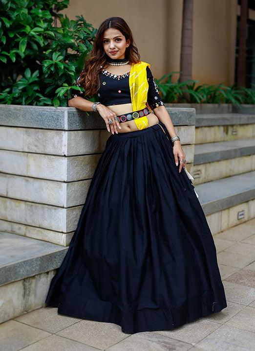 Black Navratri Lehenga Choli with dupatta Nicekicks Cheap Online