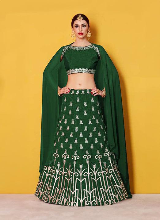 Amusing Green Lehenga Choli With Green Georgette Dupatta Set Sale Outlet Locations