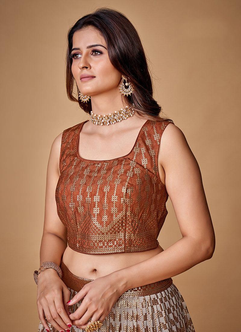 Double Shaded Brown Flared Lehenga Buy Cheap Buy