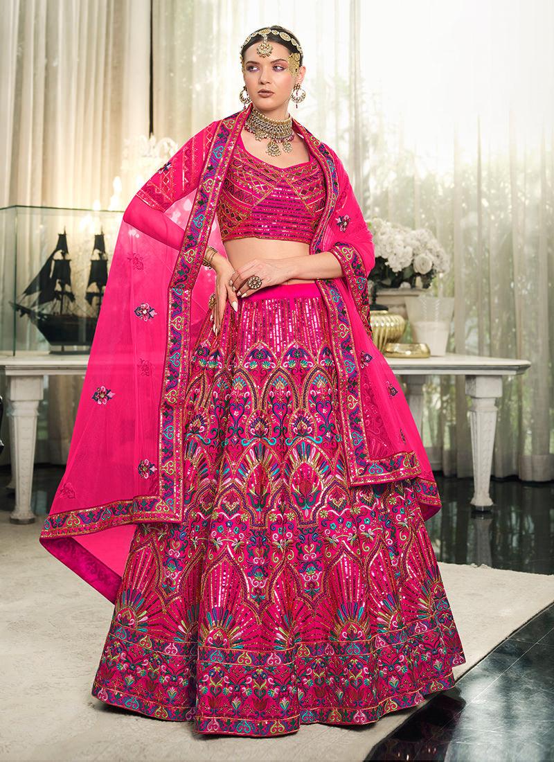 Deep Pink Heavy Lehenga Choli Extremely Cheap Online