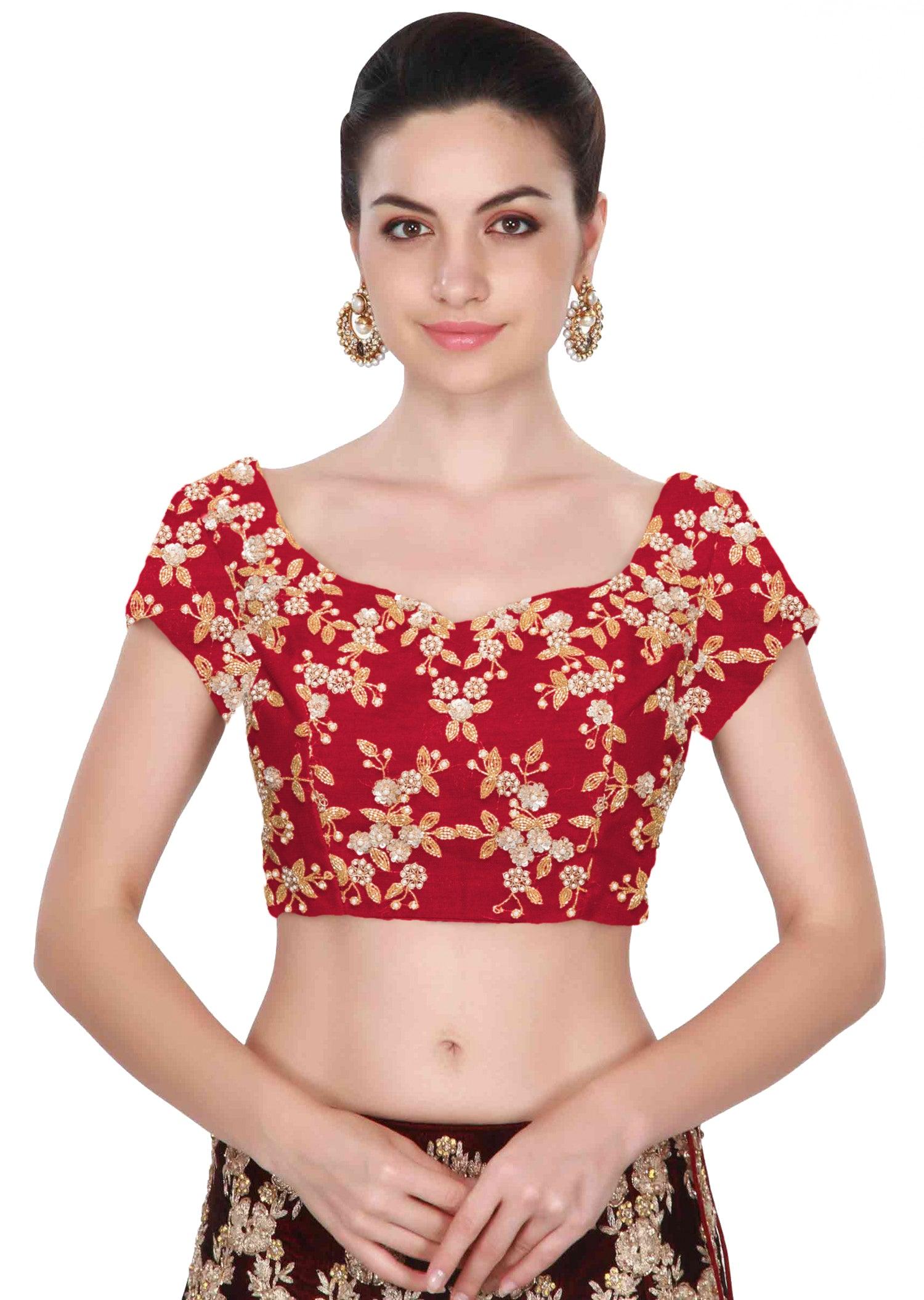 Elegant Traditional Ethnic Blouse with Cape Sleeves & Applique Detailing Really Cheap