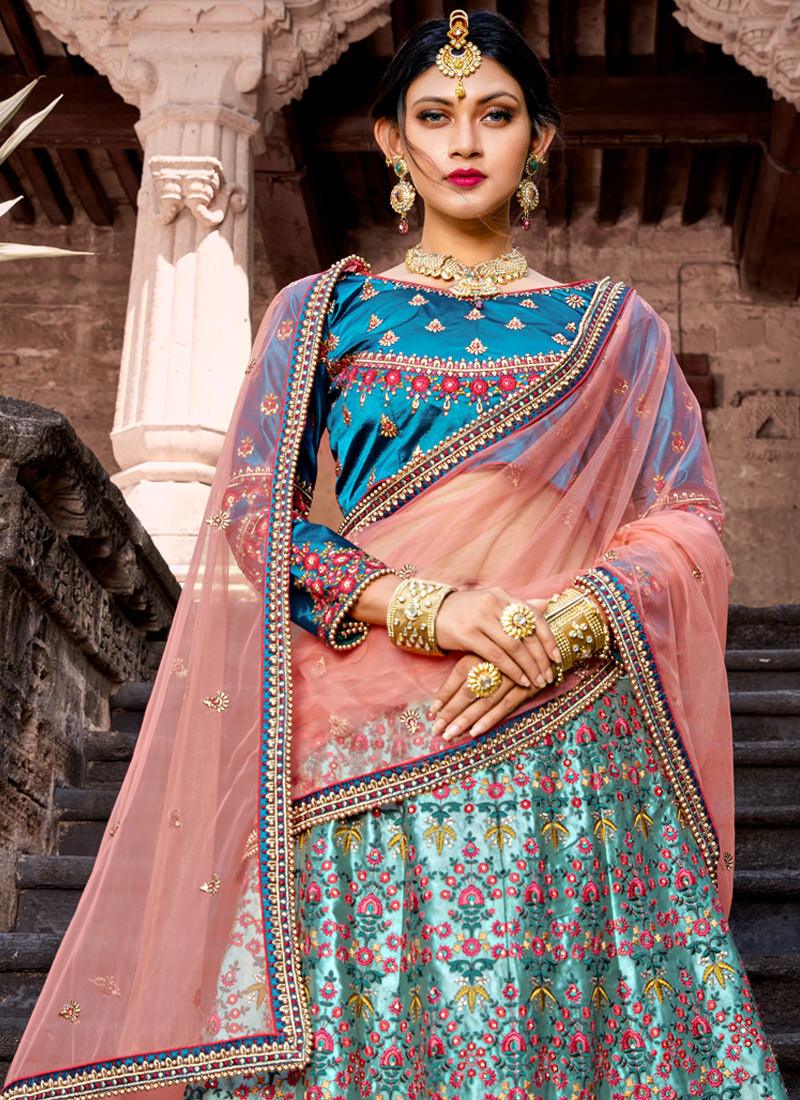 Imperial Look Sky Blue Ethnic Wear Lehenga Choli Supply Online