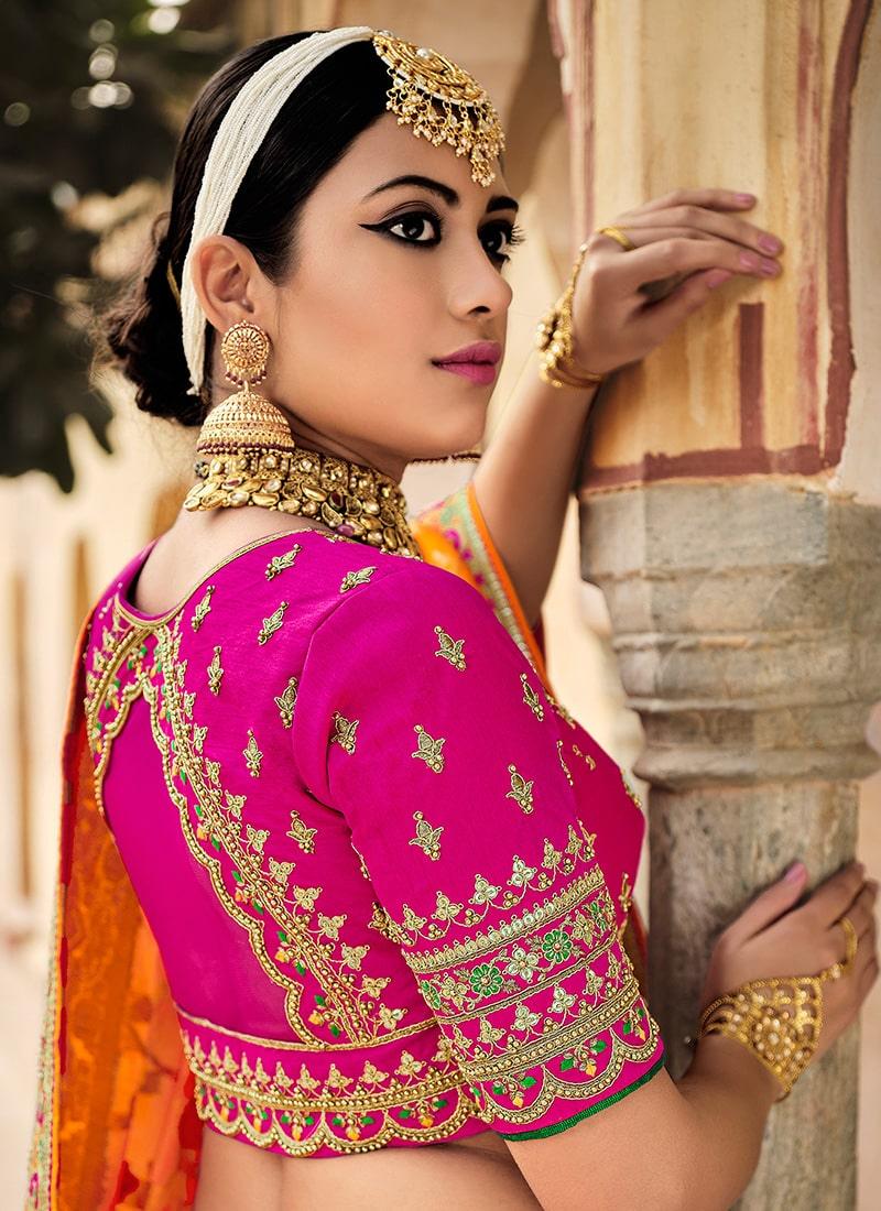 Pink Colored Silk Base Stone And Dori Work Lehenga Explore Cheap Pice