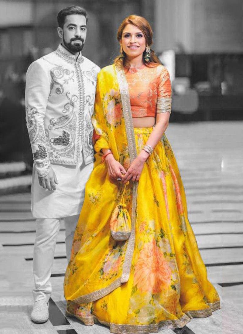 Yellow Color Digital Printed Designer Flared Lehenga Choli Buy Cheap Great Deals