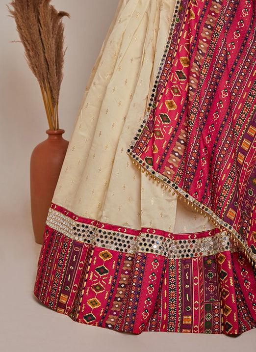 Red Lehenga Choli with Dori Embroidery & Mirror Work Outlet Online Shop