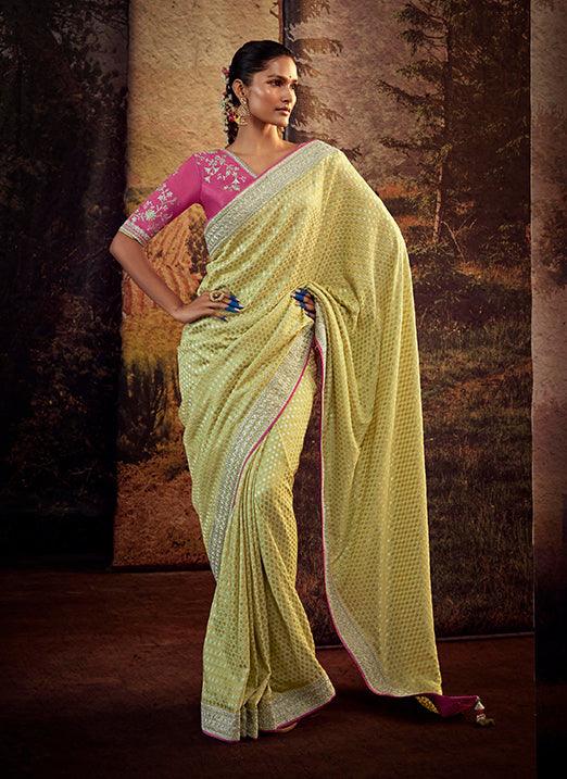 Orange Color with Weaving Embroidery Pastel Saree Cheap Sale With Mastercard