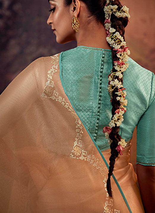 Baby Pink Color with Weaving Embroidery Pastel Saree Brand New Unisex Cheap Online