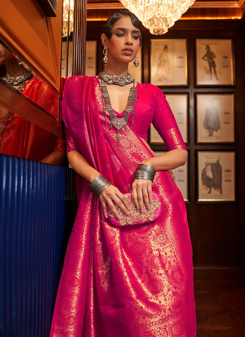 Two Tone Red Classic Silk Saree Geniue Stockist