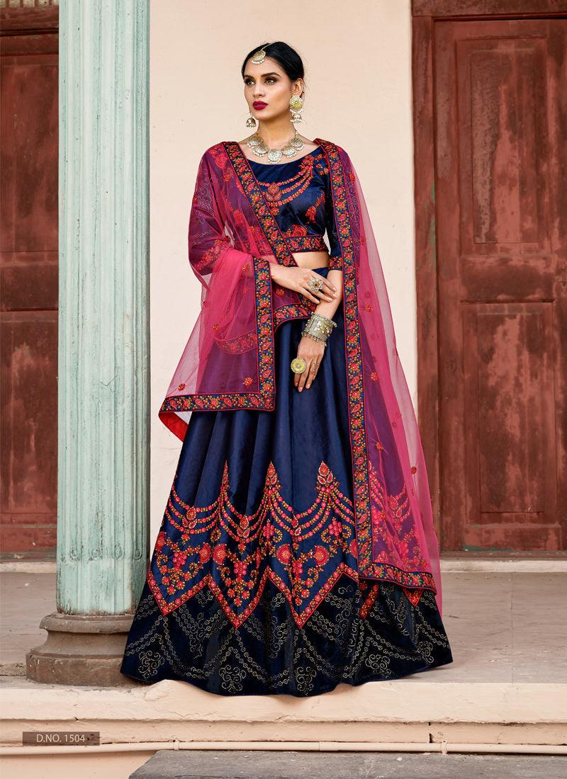 Elegant Navy Blue Colored Lehenga Choli Clearance Fake