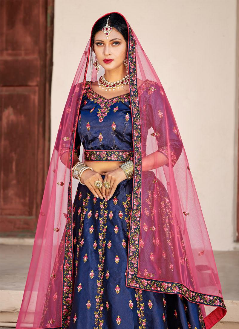 Stunning Navy Blue Flared Lehenga Choli Buy Cheap Fashion Style