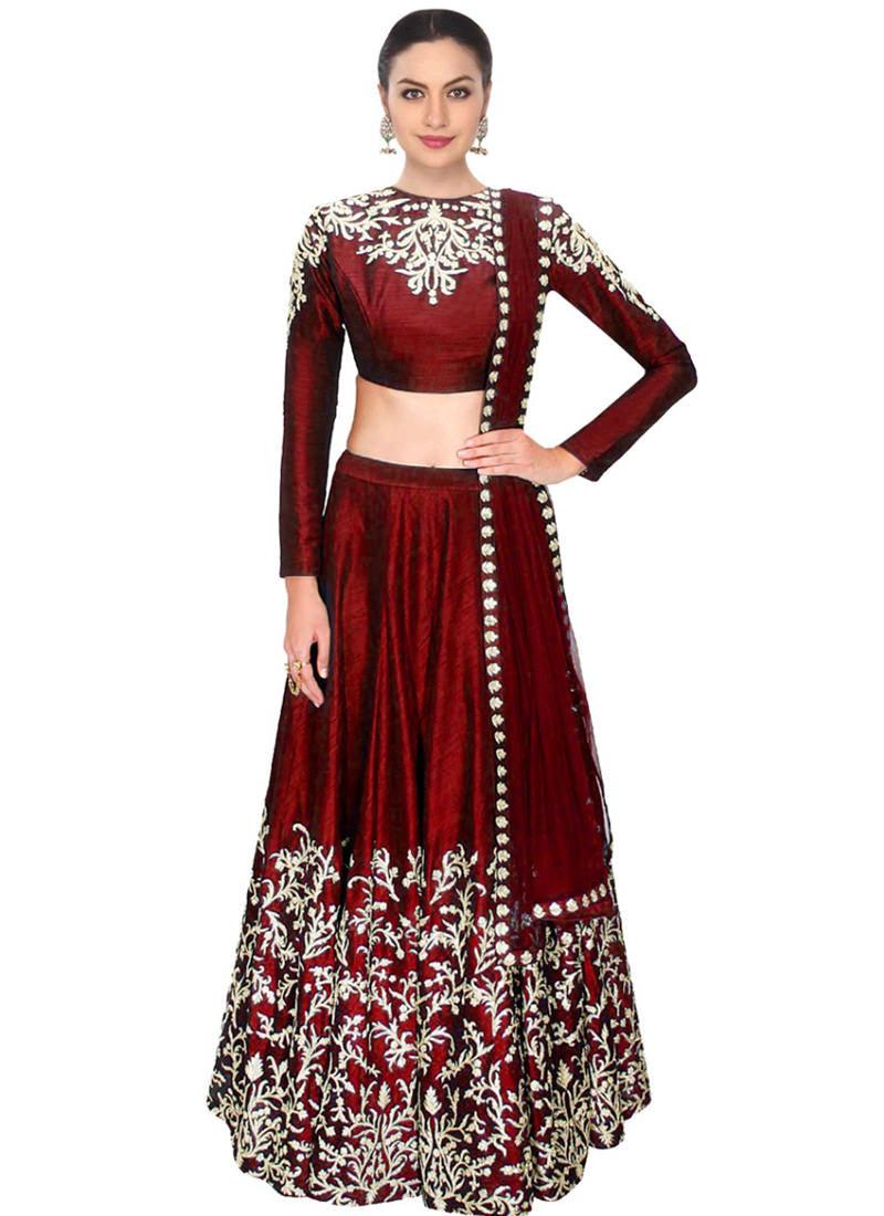 Stylish Maroon Color Party Wear Designer Lehenga Choli Low Cost Online