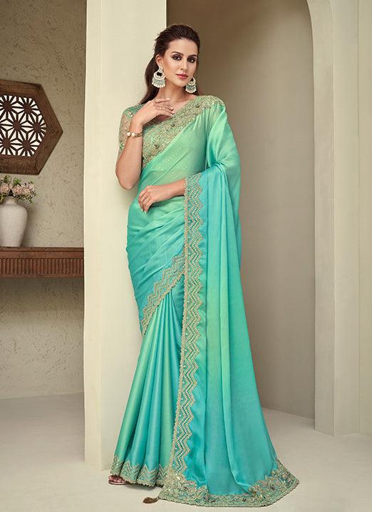 Chic Pista Green Pastel Silk Saree with Net Base Blouse Cheap Sale Wholesale Pice