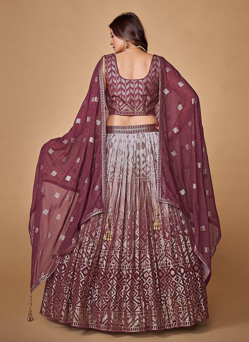 Double Shaded Purple Flared Lehenga Buy