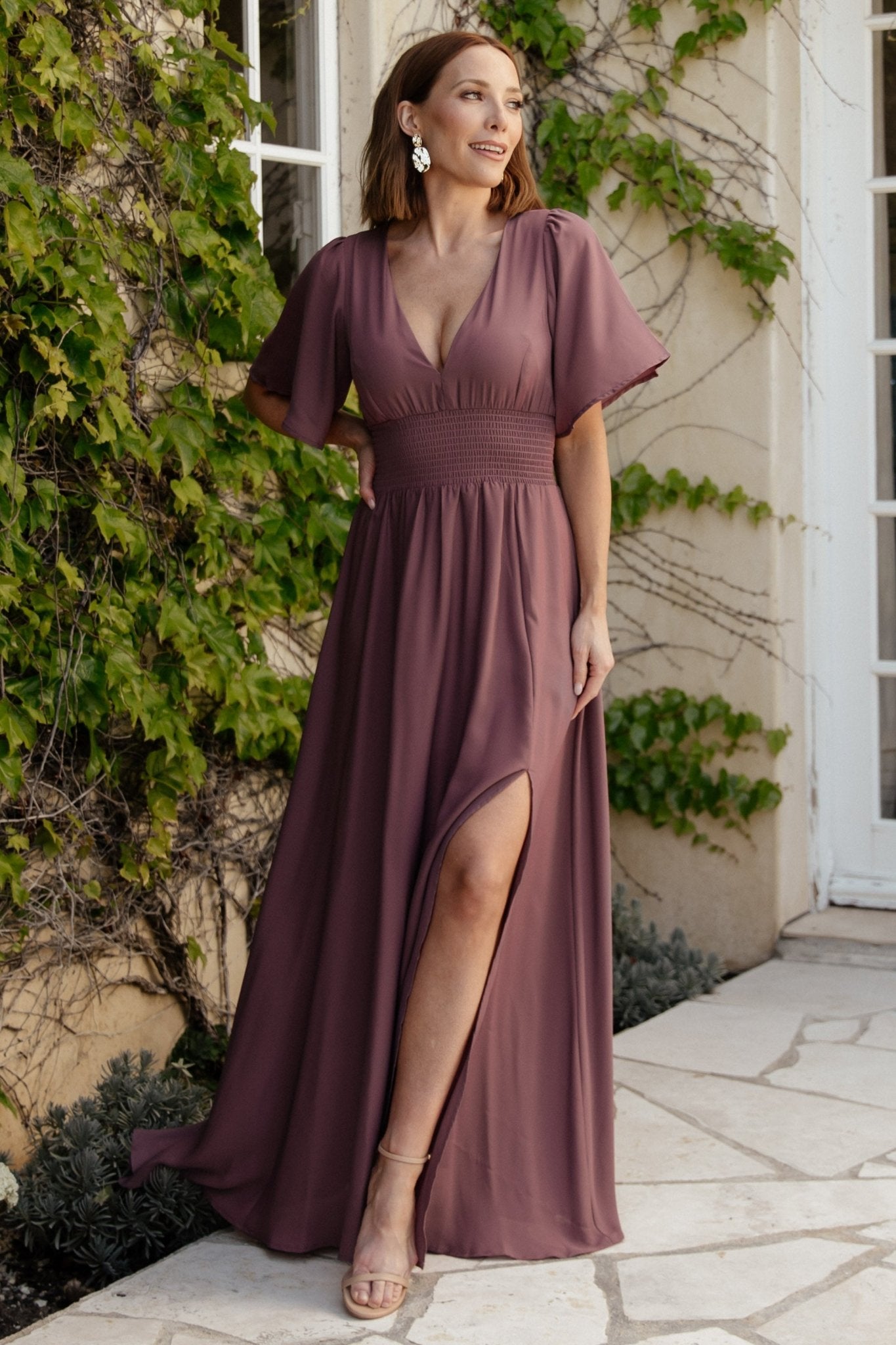 Verona Smocked Maxi Dress | Vintage Plum Sale View