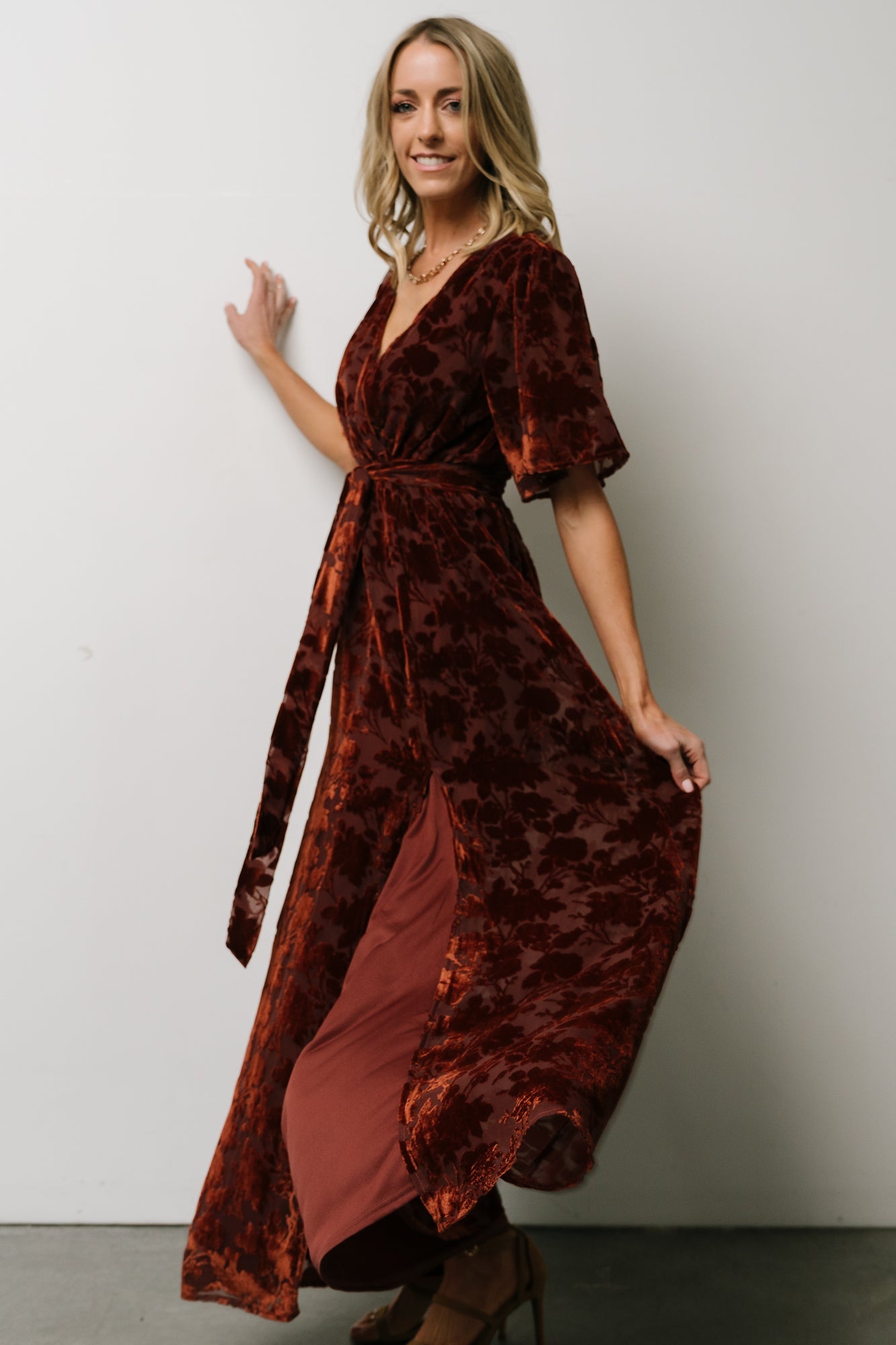 Uma Velvet Maxi Dress | Copper Floral Shop Offer Cheap Online