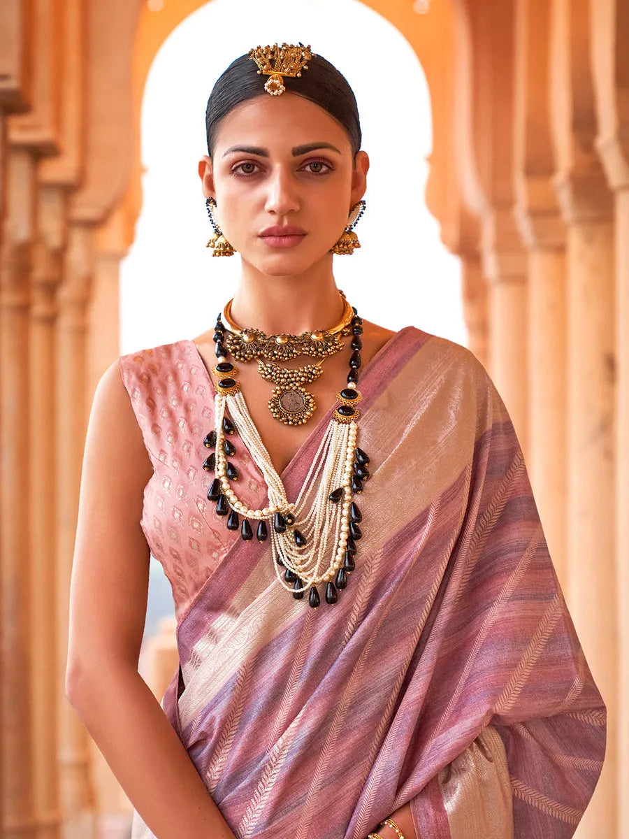 Magnificent Mauve Viscose Silk Printed Saree Popular Sale Online