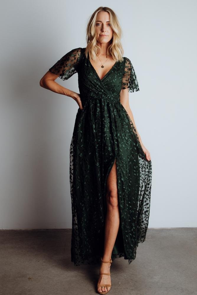 Marseille Embossed Maxi Dress | Green Clearance Online Amazon