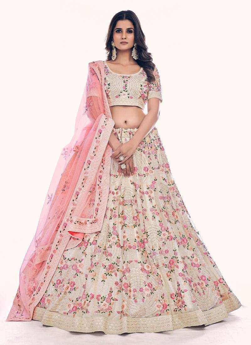 Heavy Embroidered White Wedding Lehenga 2025 New