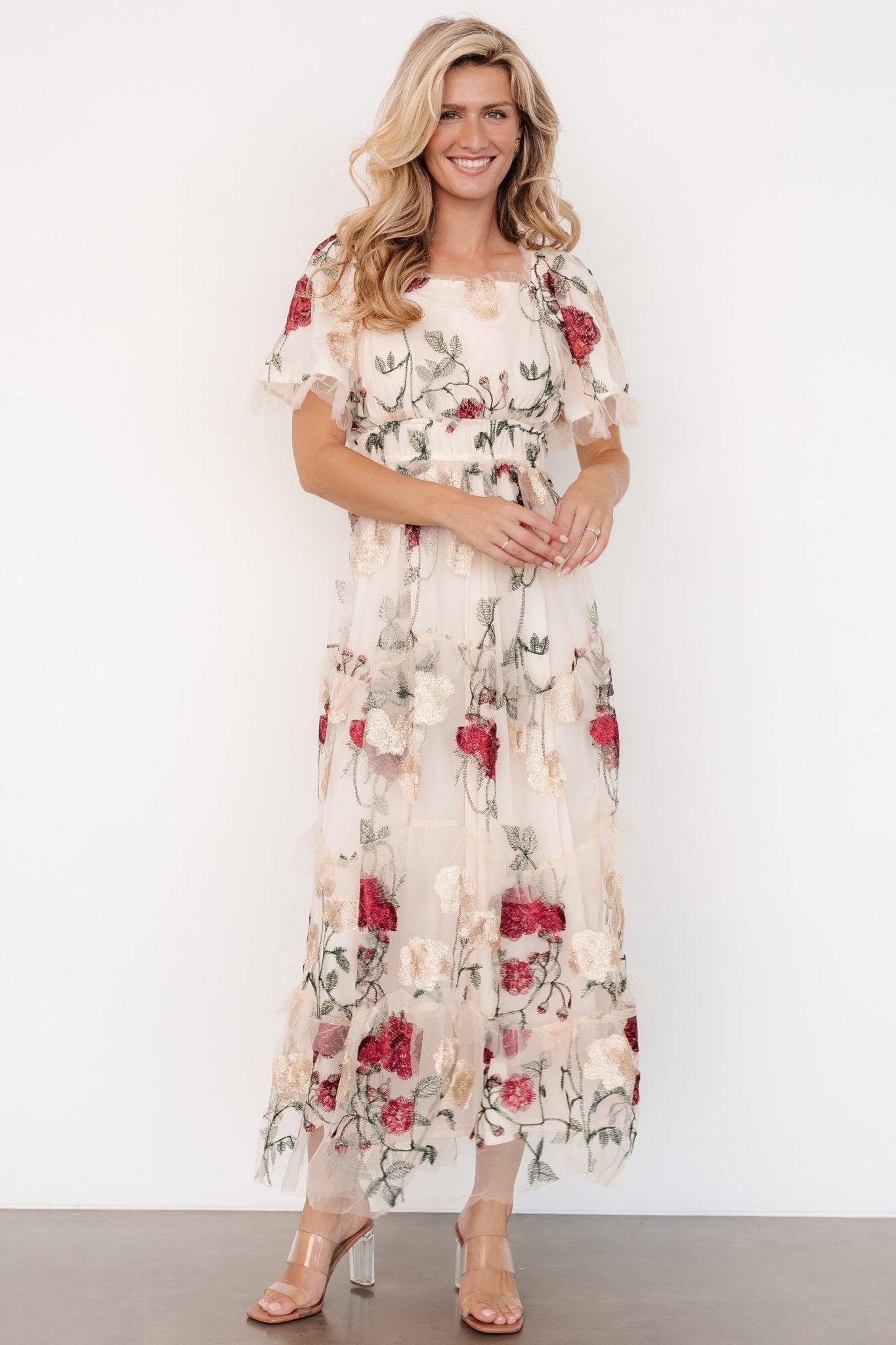 Allison Embroidered Tulle Maxi Dress | Cream Multi The Cheapest Cheap Online