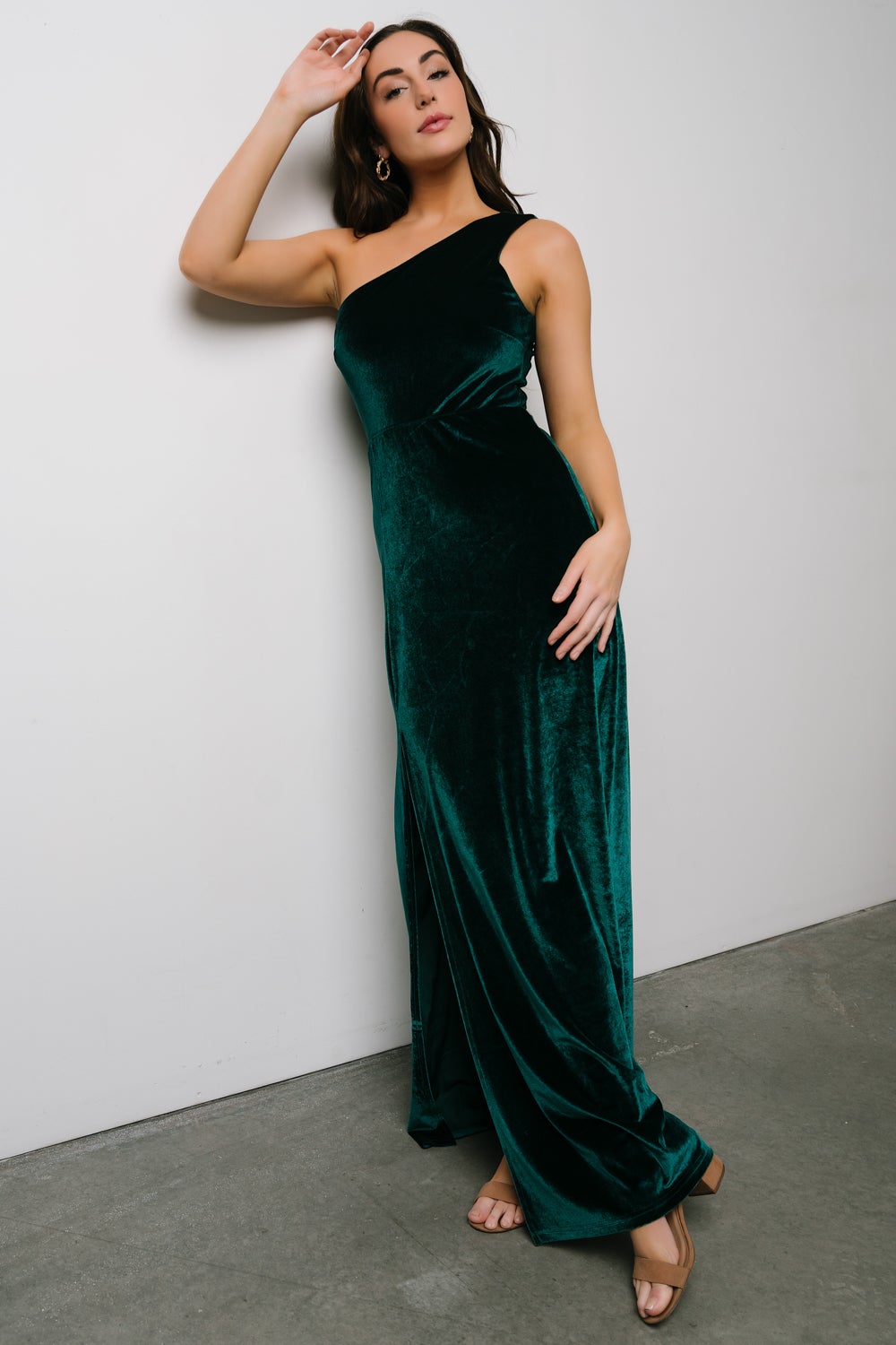 Tatiana Velvet One Shoulder Maxi Dress | Emerald Deals Online