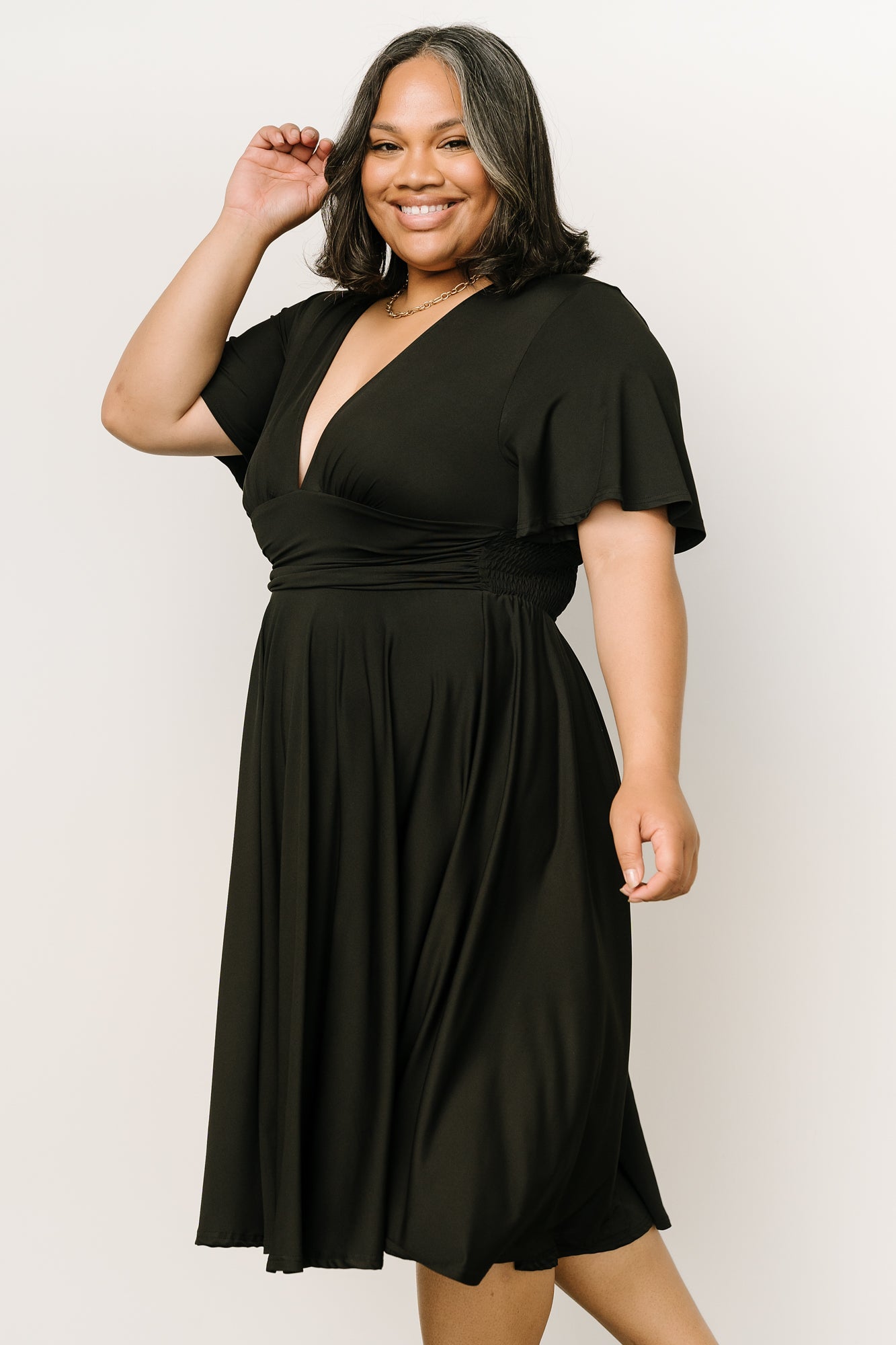 Janette Midi Dress | Black Finishline Cheap Online