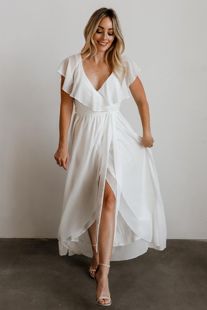 Katya Ruffle Maxi Dress | White Free Shipping Good Selling