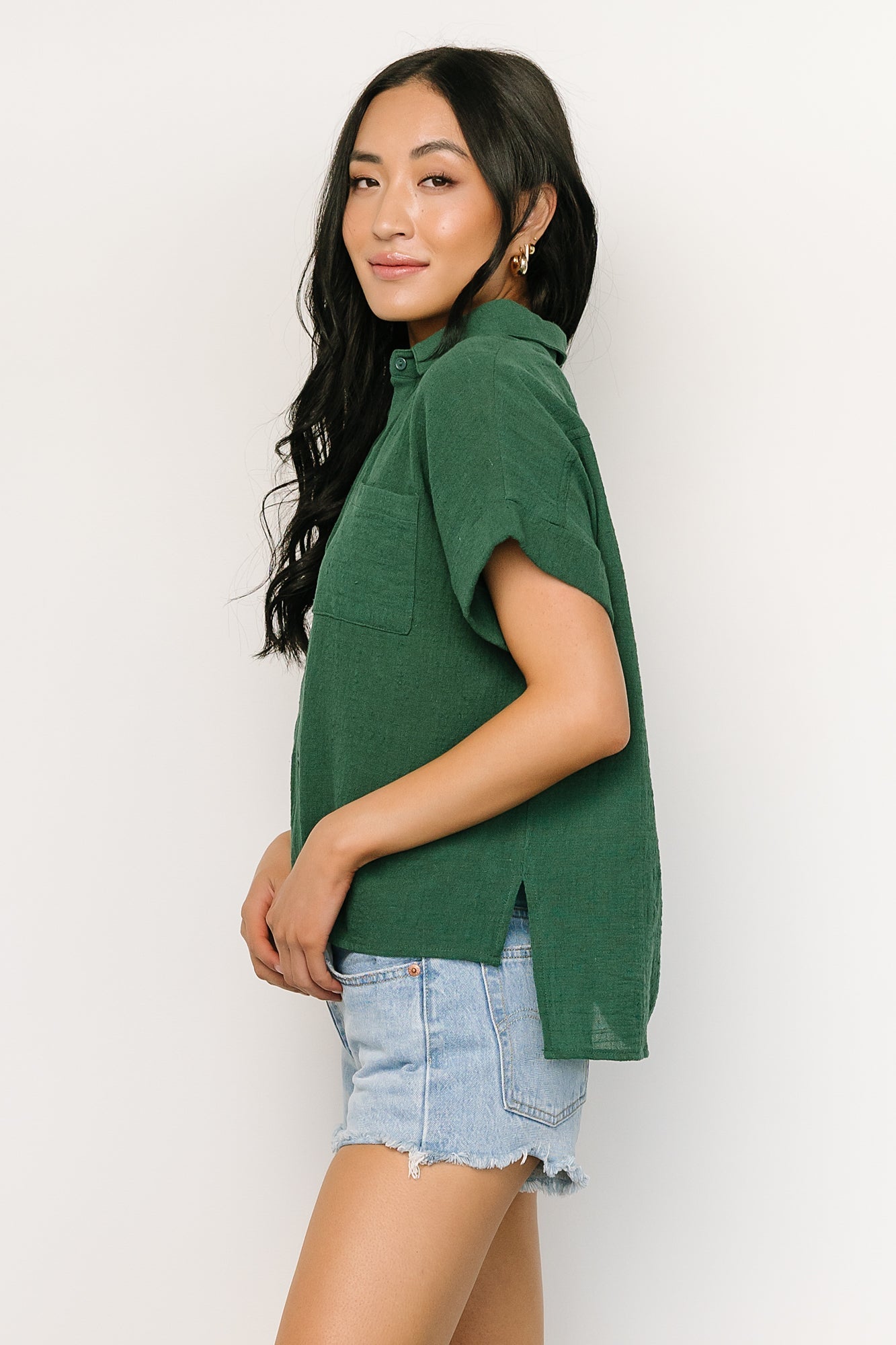 Hammond Short Sleeve Top | Dark Green Buy Cheap Many Kinds Of