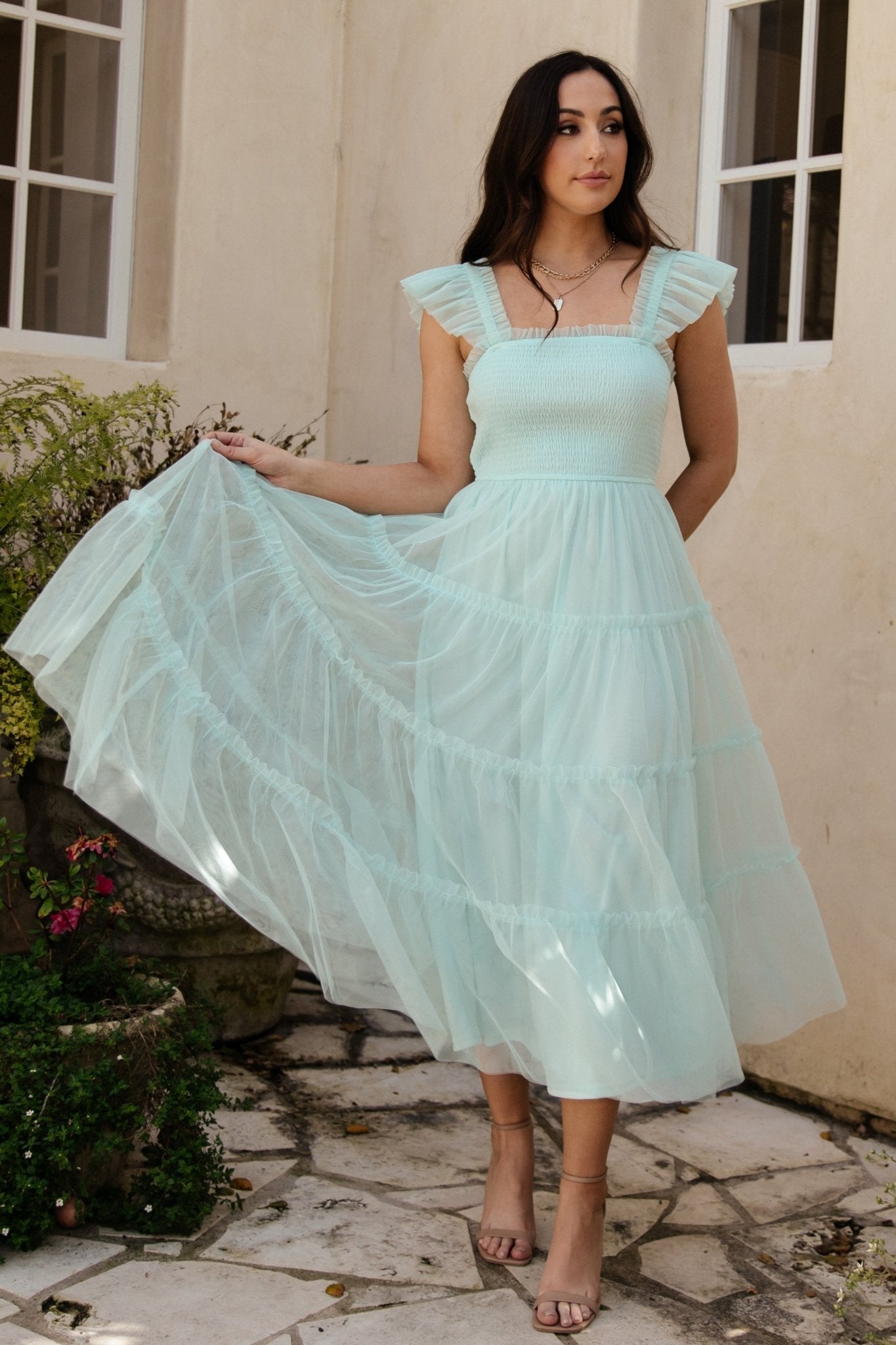 Mindi Tulle Midi Dress | Sea Blue Sale Latest