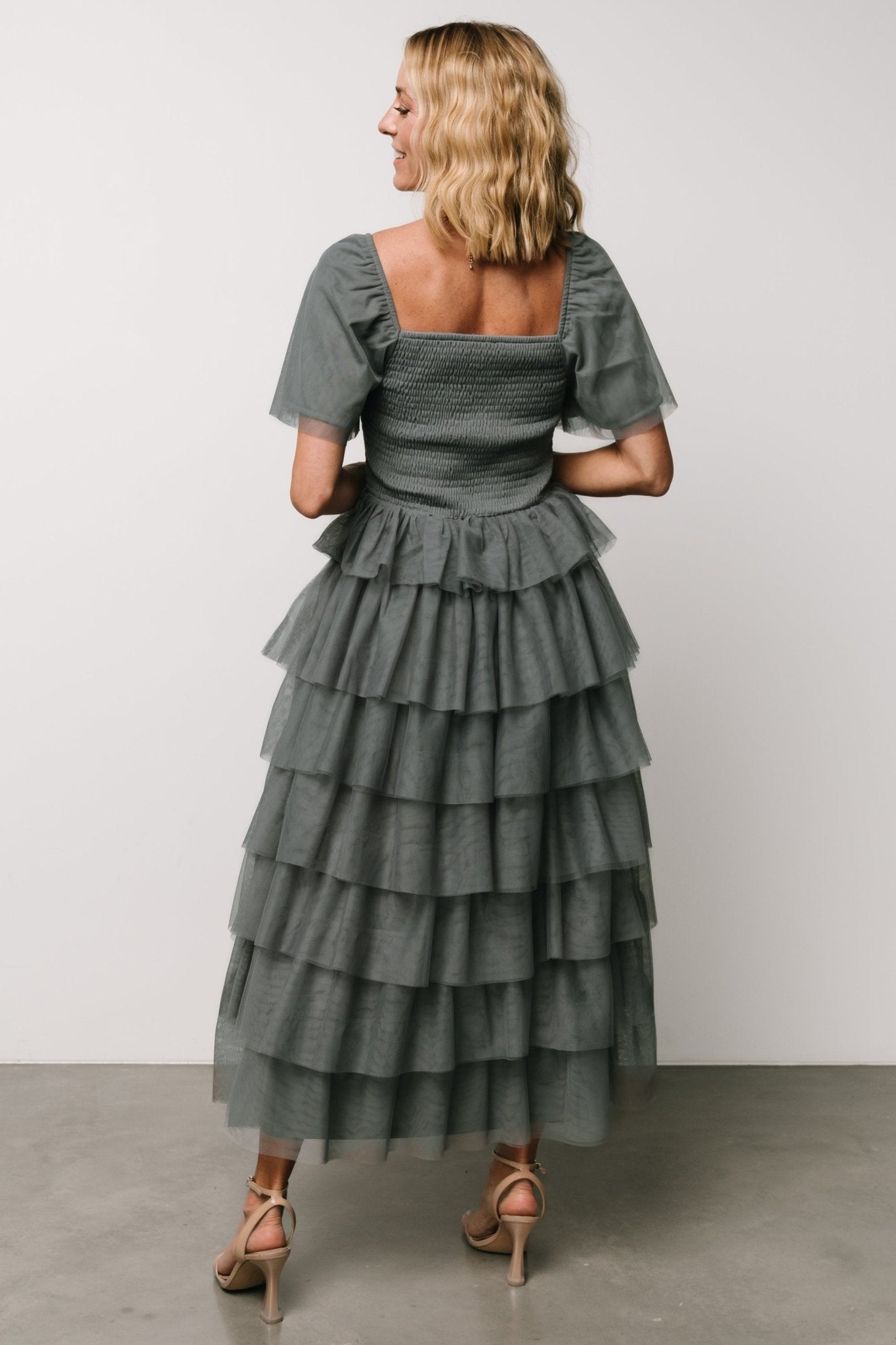 Cherise Tulle Tiered Dress | Blue Sage Cost Cheap Pice