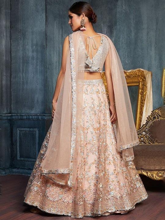 Beige Net Thread Work Kalidar lehenga choli Cheap Sale Best Pices